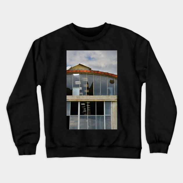 Derelict Industrial Building Crewneck Sweatshirt by jojobob